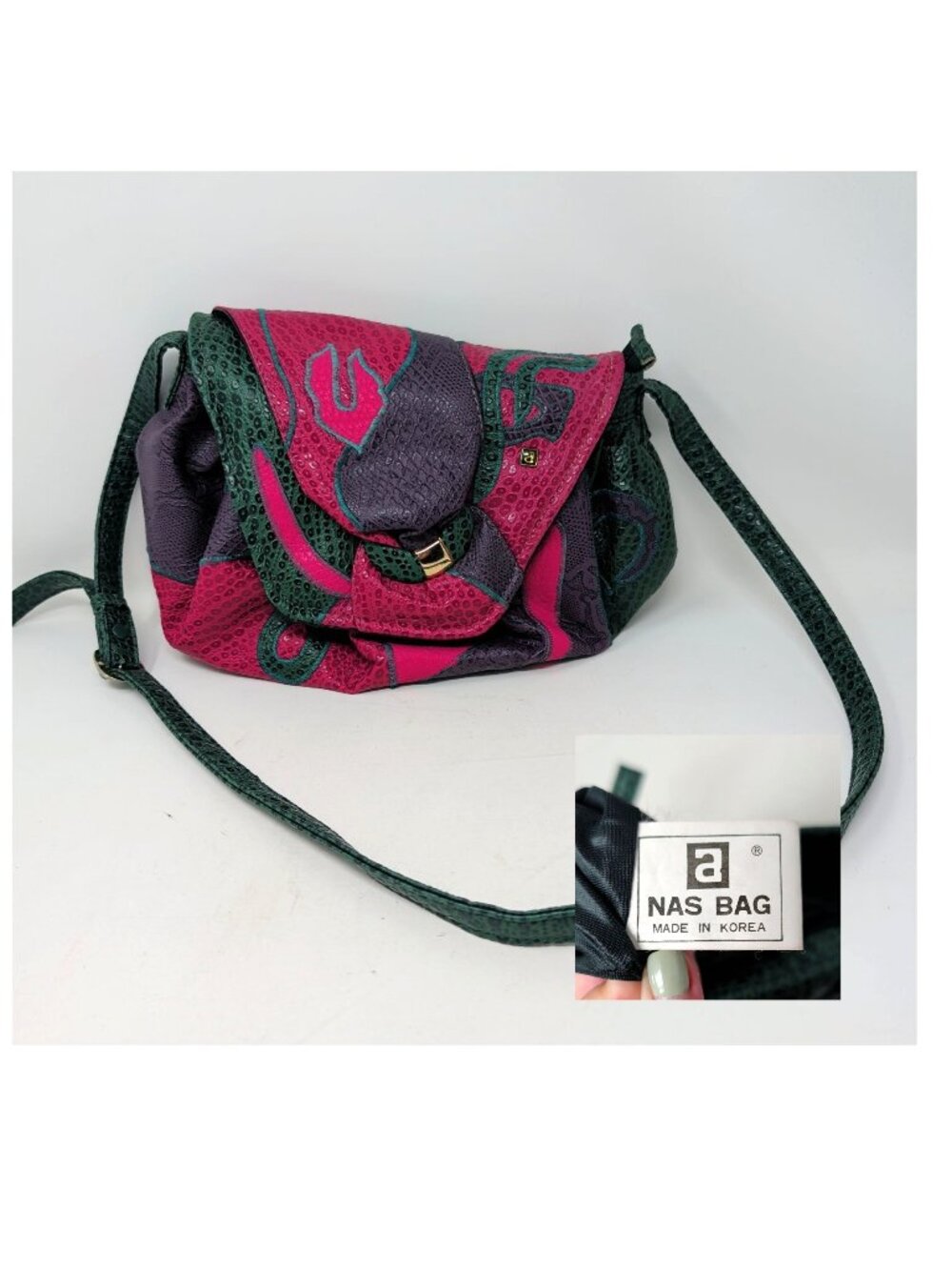 Vintage Nas Bag Crossbody Bag Purple Green